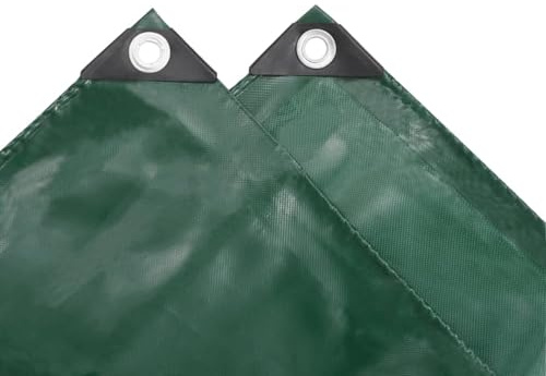 Homgoday Telone 650 g/m² 6x8 m Verde, Telone Impermeabile per Esterno, Telone Campeggio Antipioggia,Teloni Tela con Rivestimento in PVC Telo con Occhielli per Lettino Pavimento Spiaggia