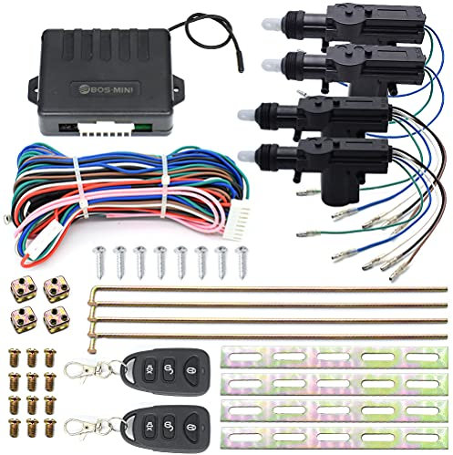 XUKEY Zentralverriegelung Universal Auto Türschloss Keyless Entry System mit 2 Fernbedienung, Autotürschloss Zentralverriegelung Set Auto Umrüstung