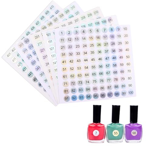 5 Fogli Adesivi Numerici 1-500 Adesivi Numerici Consecutivi Etichette Numeriche Autoadesive Rotonde 10mm Numeri Adesivi Impermeabile per Casa Ufficio Scuola
