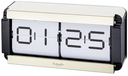 Retro Flip Uhr - weiß Silber