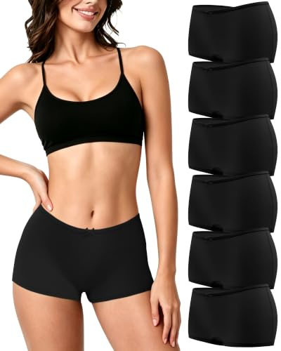 Desanlapi Trosor, dam, bomull, boxershorts, dam, trosor, bomullsslips för dam, hotpants, hipster, 6-pack, mjuka, bekväma shorts, underkläder
