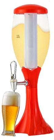 Dispensador de cerveza de mesa, torre de bebida, con tubo de hielo y conos, dispensador de cerveza luminoso para té helado, limonada, agua, licores