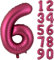 Zahlen 6 Ballons 40 Zoll Wein rot Luftballon 6 Burgund Folie Helium große Ballons für Geburtstag Party Jahrestag Dekorationen（Digital 6）