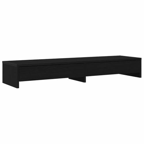 vidaXL Monitorstativ med lådor svart ek 100x27x15cm konstruerat trä