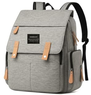 Heberlein Prestige Baby Wickelrucksack - große Wickeltasche für Mama & Papa, wasserabweisend mit vielen Fächern & isolierten Taschen, inkl. Wickelauflage & Kinderwagenbefestigung - ideal für unterwegs
