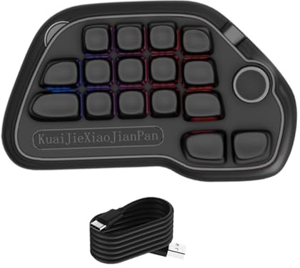 Obotsnoi Wireds - Teclado numérico mecánico USB de 17 teclas intercambiables en caliente con retroiluminación RGB y teclas PBT programable para ordenador portátil