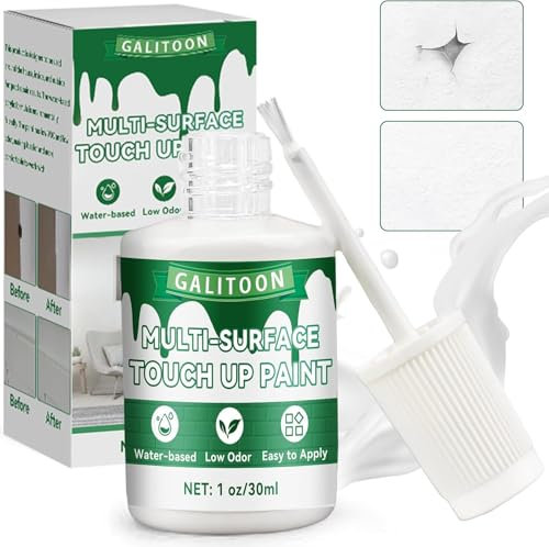 Galitoon Pintura De Retoque Para Pared, Pinturas De Retoque, Para Grietas En Pared, Repara Puertas, Armarios, Pintura Blanca Para, Para Reparaciones, 30ML (Blanco)