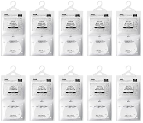 WUSJCOF Deumidificatore Confezione da 10 - Assorbiumidità, Granuli deumidificatori per Eliminare Cattivi Odori, per muffa e condensa, Anti umidità per casa, Antimuffa e Assorbi armadio (10 * 80g)