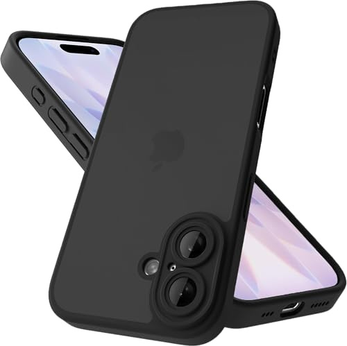 Mootobo Designed for iPhone 17 Case with Camera Lens Full Cover Protection, 10FT Military Grade Drop Protection Phone Case with Anti-Fingerprint Matte Back 6.3 inch - Black