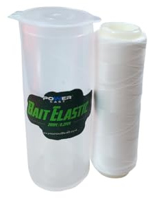 Power Cast Bait Elastic Fishing Line, White, 0.2mm x 200m, Dispenser for Sea and Pike Fishing, Soft Bait Securing Thread