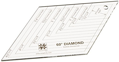EZQuilting EZ Quilting 60 Degree Diamond Ruler Quilting Template, Clear