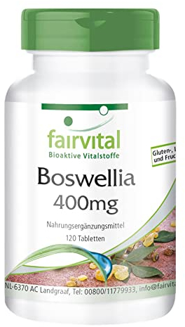 Fairvital | Weihrauch-Tabletten - Boswellia Serrata Extrakt 800mg Tagesdosis - Hochdosiertes Indischer Weihrauch mit mind. 65% Boswellia-Säuren - Vegan - 120 Tabletten