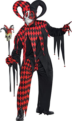 (PKT) (844205-55) Adult Mens Krazed Jester Costume (Standard)
