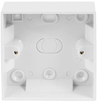 Merriway BH04932 Moulded Light Switch Surface Pattress Boxes 1-Gang 25mm Deep , White