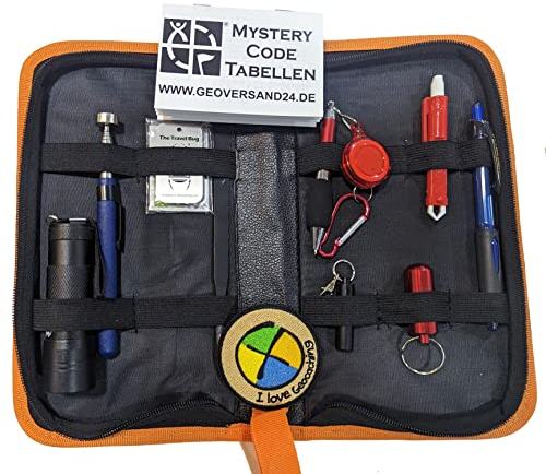 geo-versand 14 teiliges Geocaching Anfänger Set - Basic mit Tasche - 2025 Starter Beginner