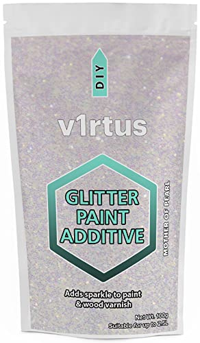 Mother of Pearl Iridescent Glitter Paint Additive 100g | Sparkle Glitter Paint for Walls Interior Exterior, v1rtus