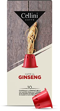 Caffè Cellini Capsule Ginseng Compatibili con Nespresso* - 100 pz | Caffè al Ginseng Dal Sapore Dolce Con Retrogusto Di Caramello