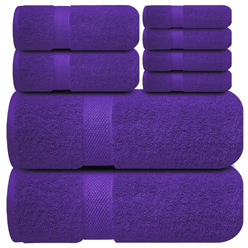 Infinitee Xclusives 100% Cotton Bath Towel Set ‚ 8 Piece Bathroom Towel Set