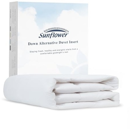 sunflower Comforter Queen Size White Down Alternative Filling 100% Cotton Shell Lightweight Bedding Queen Comforter Blanket for Summer with Corner Tabs Soft Breathable Machine Washable