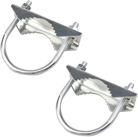 Hsthe Sea 2 PCS Stainless Steel Antenna Mount Clamp U-Bolt Mounting Hardware Antenna Mast Clamp V Jaw Bracket Accessories for Outside Home Antenna