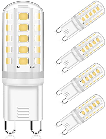 Eco.Luma G9 LED Lampen Neutralweiß 5W Ersatz 28W 33W 40W Halogenlampen 420LM, 4000K G9 LED Leuchtmittel Birnen, Kein Flackern, Nicht Dimmbar, AC 220-240V 4er Pack