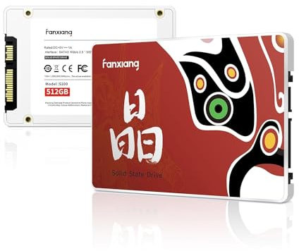 fanxiang 512GB SSD SATA III 2.5 Internal Solid State Drive, Read Speed up to 550MB/sec, 3D NAND TLC, Compatible with Laptop and PC, S100