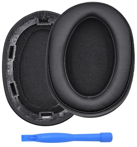 Ear Pads Replacement for Sony WH-H900N / Sony MDR-100ABN Noise Cancelling Headphone by MMOBIEL - Memory Foam and Protein PU Ear Pad Cushions - Noise Isolation Earpads Replacement – Black