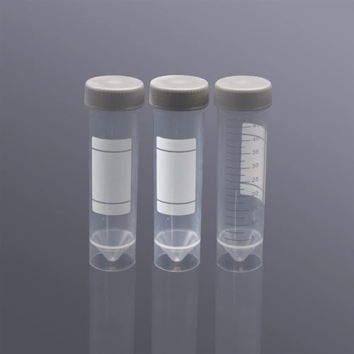 Yinxi Provetta per Prove sterili per apparecchiature sperimentali sterili con Tappo a Vite da 25 Pezzi da 50 ml(Size:50ml Can Stand)