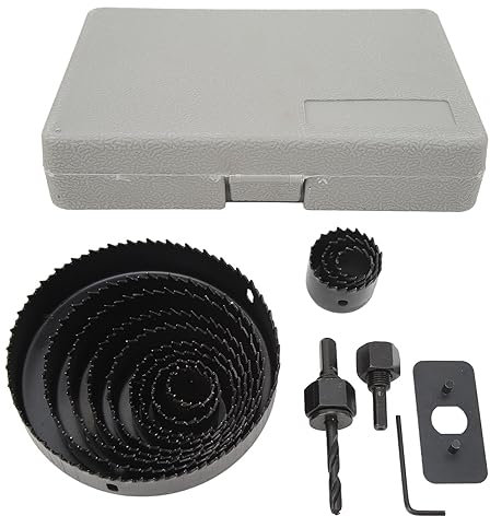 Miskall Lochsägen-Set, 16-teiliges Lochsägen-Lochöffner-Lochschneide-Bohrer-Werkzeugset aus Kohlenstoffstahl Für Gips, Weichholz, Sperrholz, Trockenbau, PVC