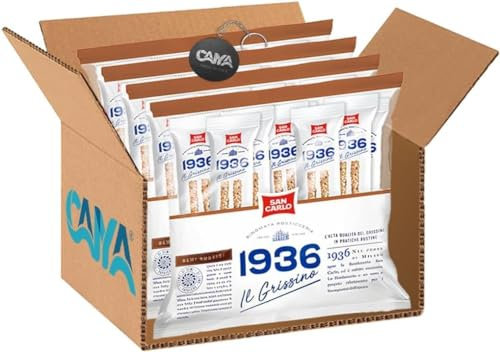 San Carlo Grissino 1936 Semi Rustici con Semi di Lino Sesamo Papavero 480g (2024) [CAIYA® BOX da 4 Confezioni]