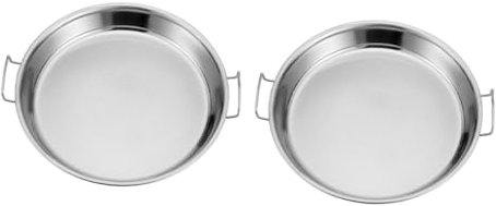 Mikinona 2St Platte anzuchtschalen bauchläden kuchen teller Event-Tablett Nudelteller Kreuzschlüssel rostfrei Dampfuntersetzer Bratpfanne Kochgeschirr aus Edelstahl gedünsteter Reisteller