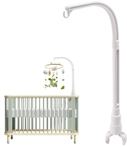 Coriver Soporte Cuna Móvil-Brazo Soporte Móvil Desmontable y Ajustable para Cunas, Soporte de Campana de Cama para Colgar Campanillas y Decoración, para Bebé 0 a 24 Meses