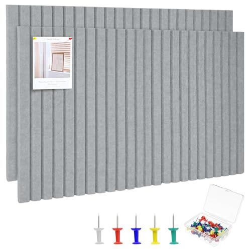 Whemyreat Bacheca in feltro, autoadesiva, in sughero, grande, 60 x 40 cm, bacheca per foto, decorazione da parete con 30 spilli, per pareti in ufficio, soggiorno, camera da letto (verde, 5 cm)