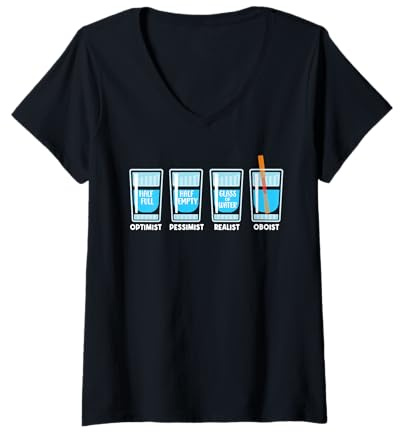 Femme Hautbois Orchestre Instrument Musicien Hautbois Hautbois T-Shirt avec Col en V