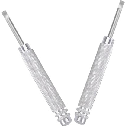 LALADEFIEE Herramienta para Abrir Relojes y Llaves de Reloj Metálica Multifuncional 2 Piezas para Reparación de Batería Desmontaje Ergonómica Uso Profesional
