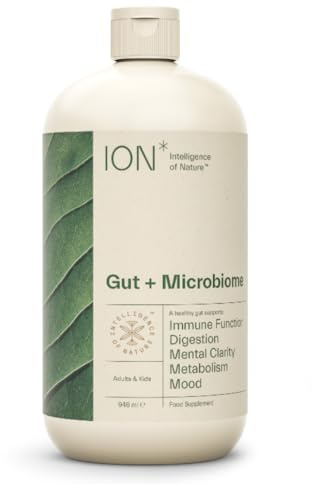 Gut Health Supplement | ION* Gut + Microbiome 946 ml| Gut Support that Goes Beyond Probiotics | Promotes Digestive Wellness, Alleviates Gluten Sensitivity | Strengthen Gut lining| For Women, Men, Kids