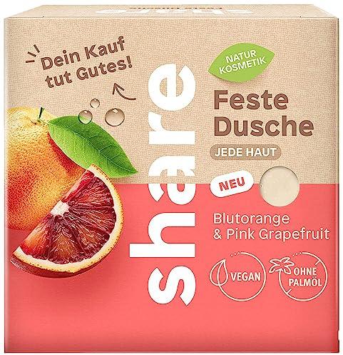 share Doccia solida arancione sanguigno e pompelmo rosa, senza microplastica, vegano, 60 g