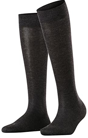 FALKE Sensitive London W Kh cotone con bordino morbido 1 paio, Calzini lunghi Donna, Grigio Anthracite Melange 3080, 39-42
