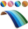 SmartToys4U Holz-Balancierbrett Kinder Montessori Kleinkind Wackelbrett Autismusfreundlich Waldorf Sensorik Spielzeug Kinder Natürliches Holz Gebogene Wippe Yoga Fitness Brett für Erwachsene (Aqua)