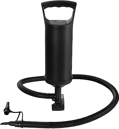 Stagecaptain IF-P01 Luftpumpe - Mechanische Doppelhub-Luftpumpe - 2 Düsenaufsätze in verschiedenen Größen - Länge Schlauch: ca. 1 m - Schwarz