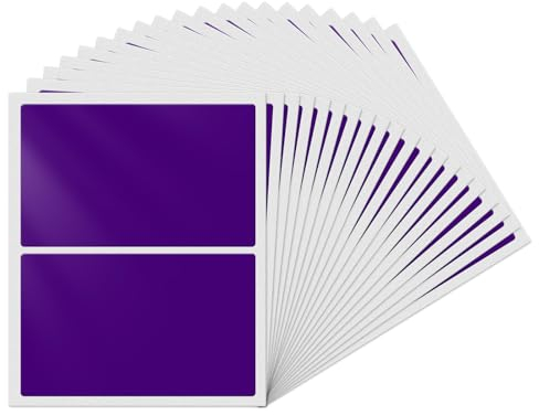 YIKIADA Etiquetas Rectangulares Púrpuras 75 x 50 mm Etiquetas Adhesivas Autoadhesivas de Almacenamiento Grande Pegatinas Impermeables para Etiquetado de Mermeladas Etiquetas de Dirección Paquete de 4