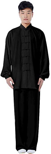 Rubruan Tai Chi Unisex Trainingsanzug – Traditionelle Chinesische Kampfkunst Kung Fu Qi Gong Wing Chun Wushu Frühling Sommer Training Uniform Langarm Anzug für Damen Herren Senioren Anfänger