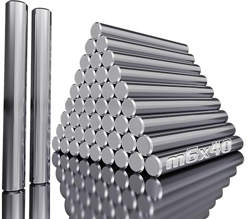 Ziamzra 50 Pezzi Spina Centraggio 6x40 mm Cilindrica Perno 304 Acciaio Inox Marcatori per Legno Perno di Posizionamento per Collegamento Preciso di Prodotti in Legno e Posizionamento