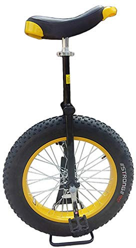 LoJax Freestyle Unicycle Adults Unicycle 24inch Wheel with Alloy Rim Extra Thick Tire(24 X 4 Width Tire) for Outdoor Sports Fitness Exercise Health, Yellow, Load 330Lbs (Yellow 1 24 Inch Wheel)