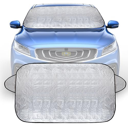 Yzpklhw Car Windscreen Frost Cover, Foldable Car Windscreen Frost Snow Ice Sun Protector Covers, Car Windshield Protective Cover for Winter Ice and Snow Frost Car Waterproof Dust Cover, 140x100 cm