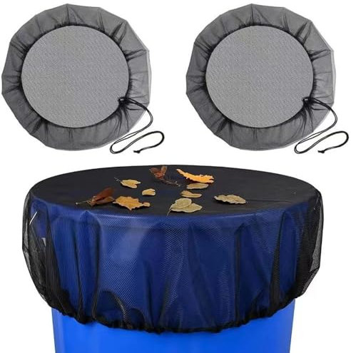 Regentonnen Netz, 2 Stück Regentonne Abdeckung, 85cm Deckel Regentonne mit Gummizug Verstellbares Regentonne Abdeckung für Regentonne Schutzabdeckung Schutz vor Laub Stechmücken