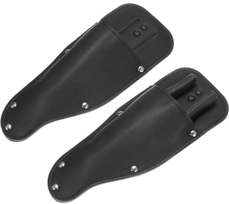 M METERXITY 2-Pack Garden Pruner Sheath, Portable PU Leather Pruning Shears Sheath Pliers Holder for Belt, Garden Scissors Leather Case for Hand Pruner/Garden Shears/Clippers [Black]