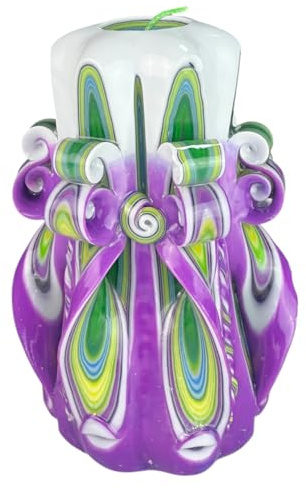 Candela di Design Fatta a Mano, Decorativa Inodore Ø6.5 x h15 cm, Cilindrica a Combustione Lunga 56 Ore, Stoppini in Cotone Senza Fumo, Decorazione Domestica Ideale e Regalo Versatile