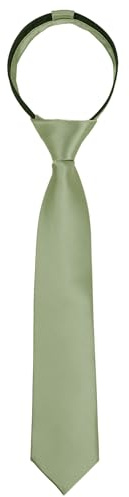 Alizeal, cravatta da ragazzi, tinta unita, pre-annodata, con cerniera, skinny da 6 cm, Taglia Unica