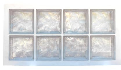 Panel prefabricado con cemento hidrófugado, uso vertical | N. 8 bloques de vidrio (2x4) mm 190x190x80 ondulado transparente | Dimensión 470X870 mm | Unidad de venta: 1 panel